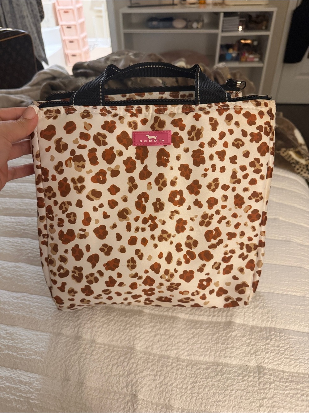Scout Women's Leopard Print lunch bag - Brown & Cream